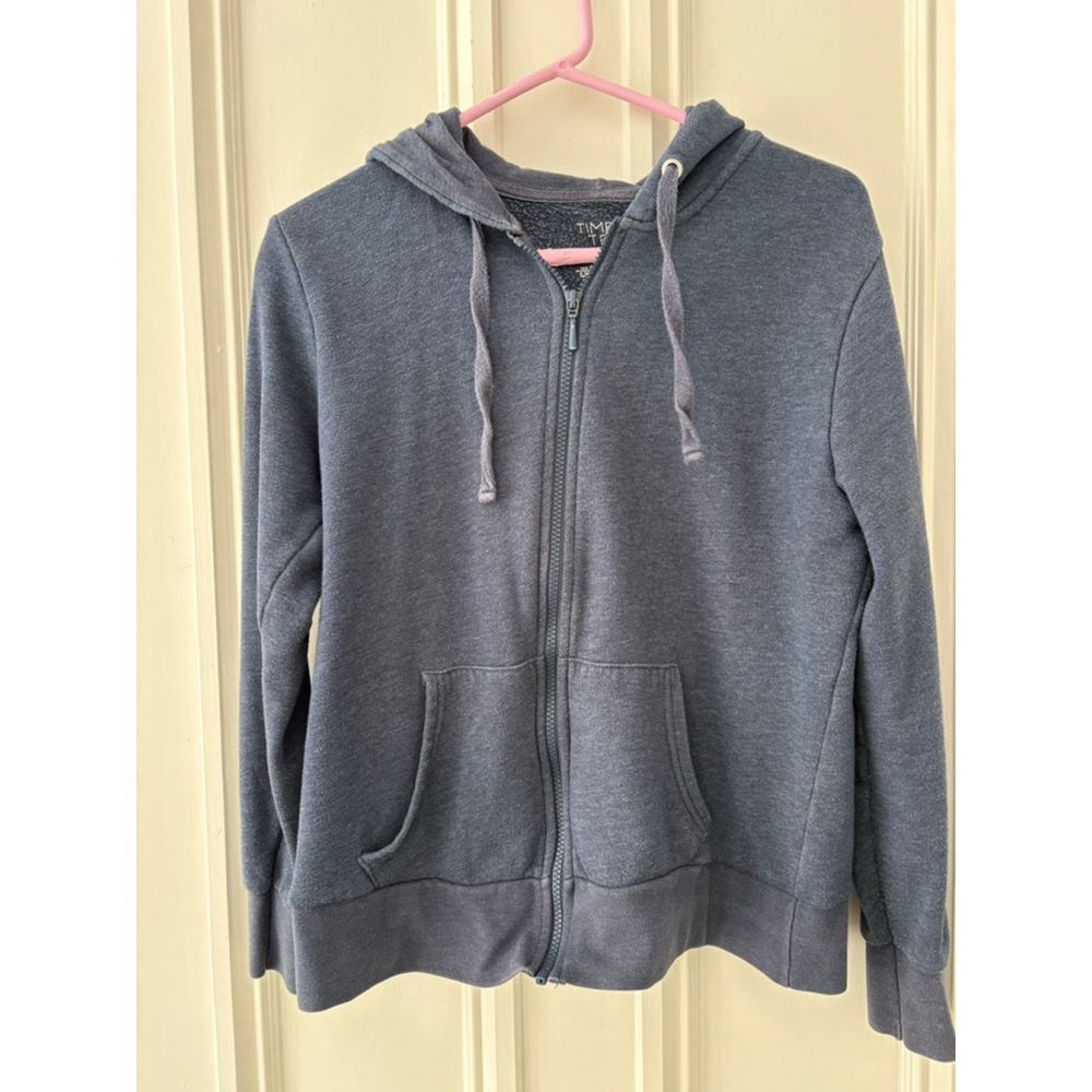 Time and Tru womens Hoodie navy Blue/Gray Size M